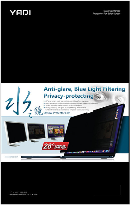 YADI 亞第 靜電吸附 16:10 水之鏡防窺片 PF4PPA-W160 16 吋 ASUS V16 V3607VU 專用, 1片