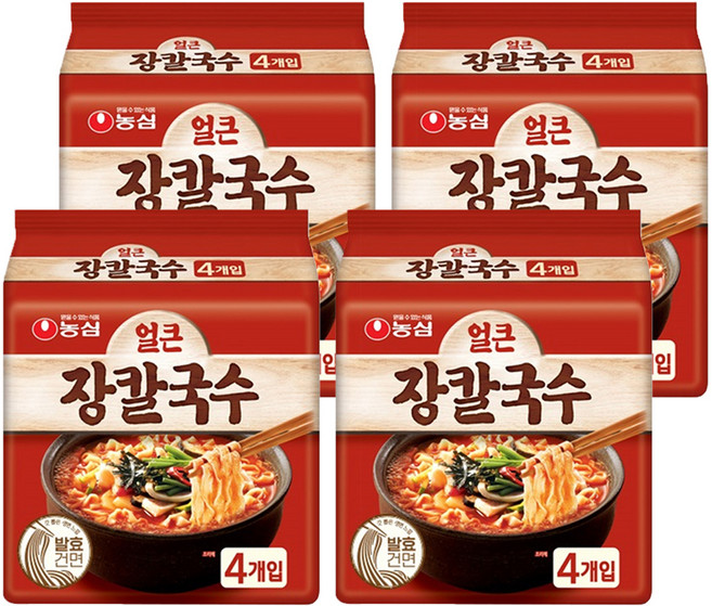 농심 얼큰 장칼국수 103g, 16개