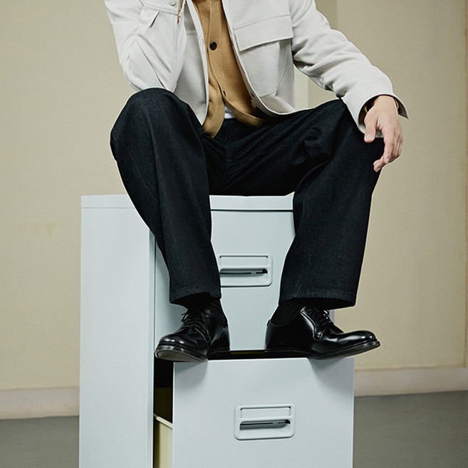 마인드브릿지 남성용 와이드 로우 데님팬츠 MZDP0154