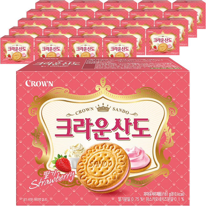 크라운산도 딸기, 161g, 25개