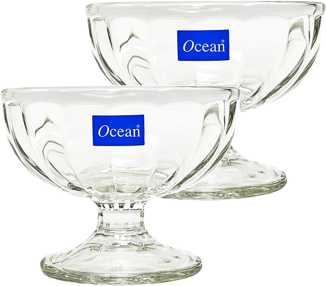 Ocean Glass Proffssional 直紋冰淇淋杯 205ml, 2個