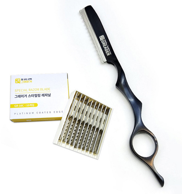 그레이거 전문가용 매직컬러 스타일링 레자기 GR-6C + 레자날 GR-10C 10p 세트, 블랙(레자기), 1개