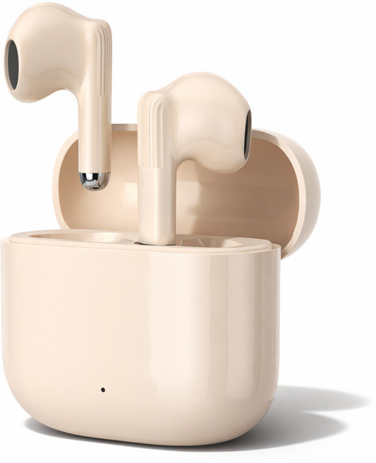 PANTONE 오픈형 블루투스 6.0 무선 C타입 충전 오토 페어링 러닝 자전거 운동용 갤럭시 아이폰 호환 이어폰, 베이지, PTBT-200