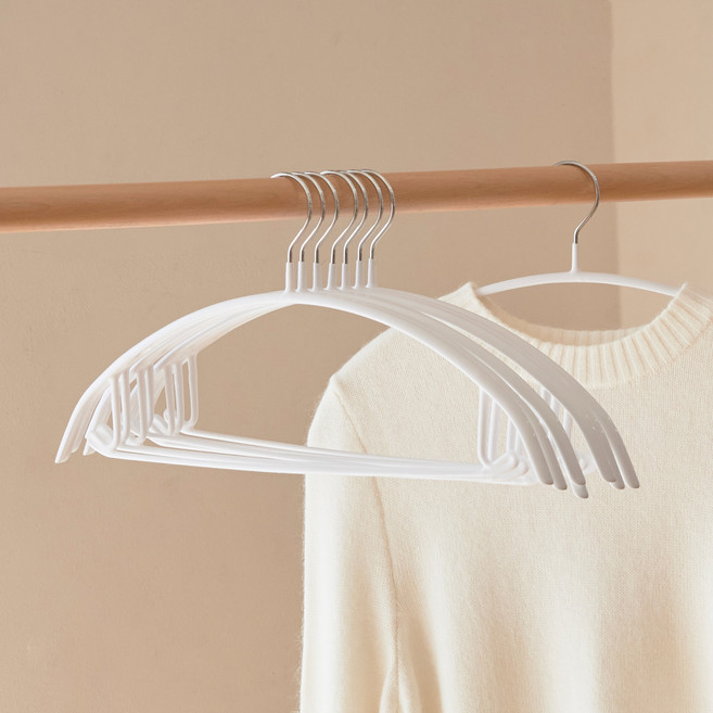 진심감성 어깨뿔방지 논슬립 옷걸이, 화이트, 60개