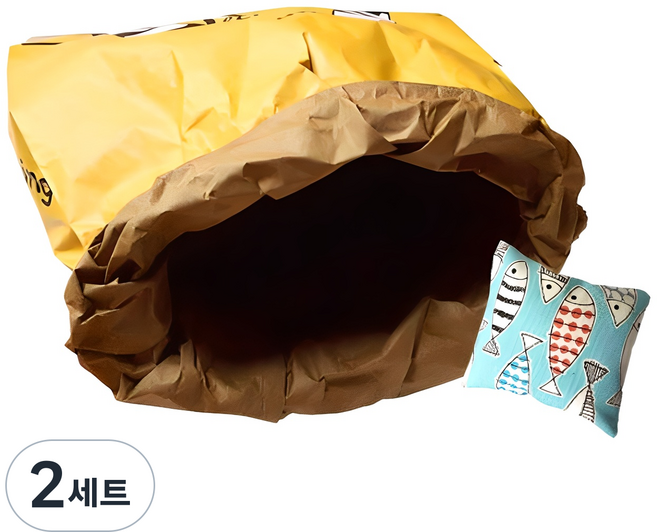 힐링타임 시크릿 페이퍼 고양이하우스 + 캣닢쿠션 랜덤 발송, 블랙 + 옐로우, 2세트