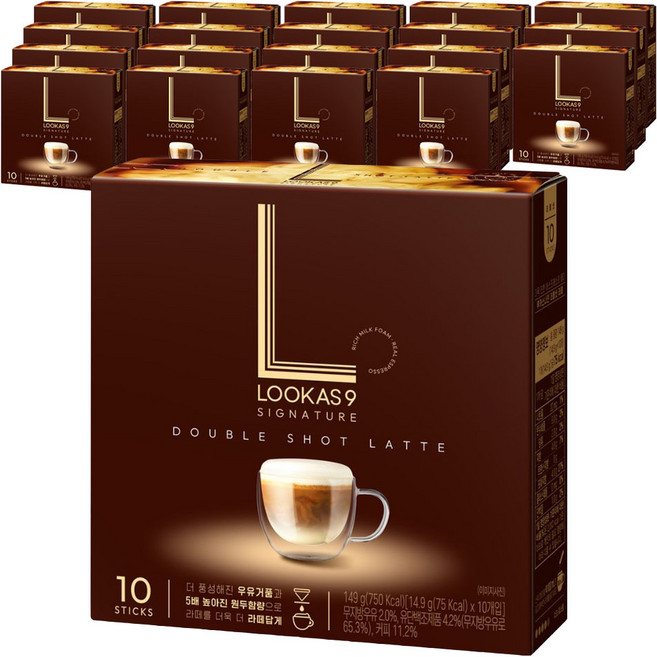 루카스나인 시그니처 더블샷 라떼, 14.9g, 10개입, 20개