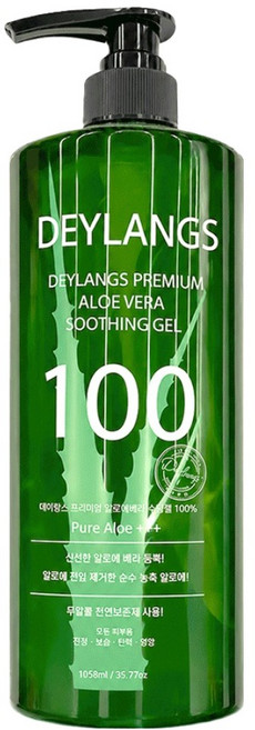 Deylangs 頂級蘆薈100舒緩凝膠, 1.058L, 1個