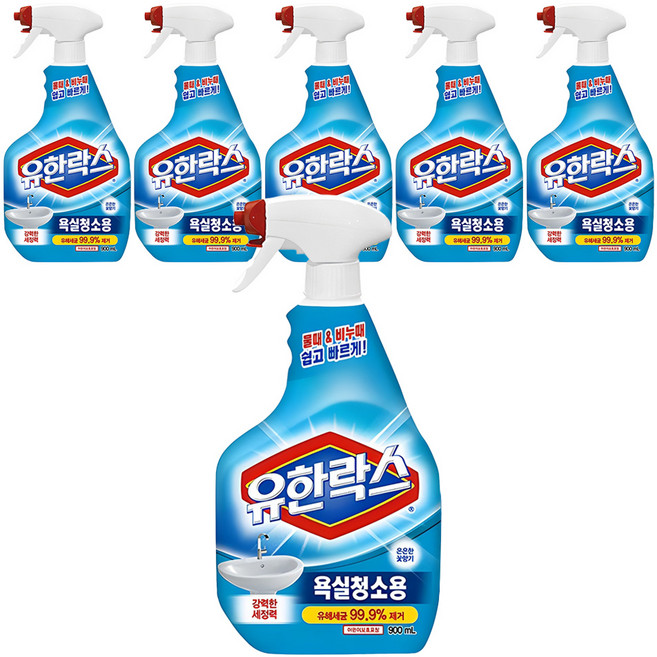 유한락스 욕실청소용 세정제, 900ml, 6개
