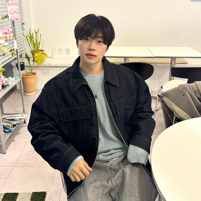 마인드브릿지 남성용 로우 오버핏 데님 집업 트러커 MZJP2151