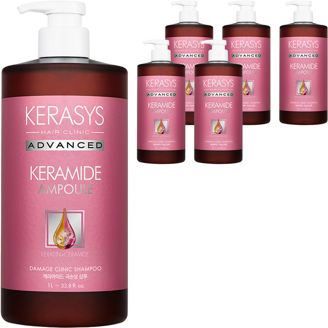 케라시스 케라마이드 극손상 클리닉 샴푸, 1L, 6개