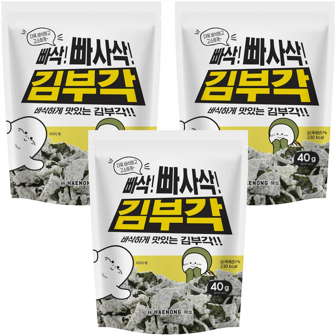 해농 빠삭빠사삭 김부각, 40g, 3개