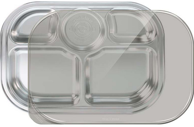 그로미미 스테인리스 5구 식판, 혼합색상, 1개