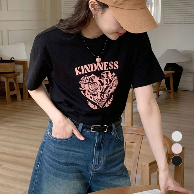 아피나르 여성용 Kindness 반팔 티셔츠