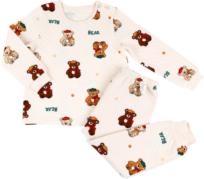 메이키즈 유아동 주니어 포근베어 보온내의 상하 세트