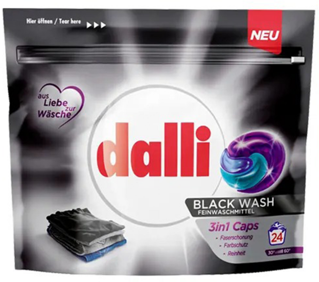 dalli 達麗 三合一洗衣球 02288 BLACK WASH 636g 24顆, 1袋