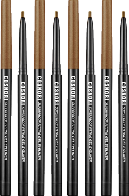 [비건뷰티] 코스노리 슈퍼프루프 피팅 젤 아이라이너 펜슬 0.13g, 04 피넛 브라운, 4개