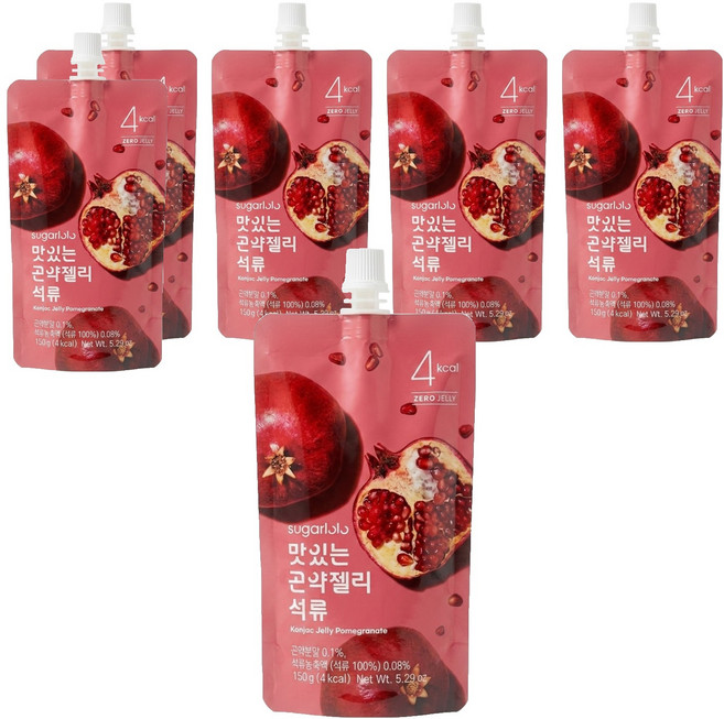 sugarlolo INTAKE 蒟蒻果凍飲 紅石榴風味, 150g, 6包
