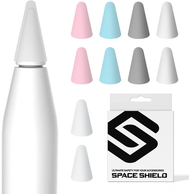 SPACE SHIELD Apple Pencil 相容 動感防滑 防噪音 矽膠筆尖套 10入, 1套, 混合顏色
