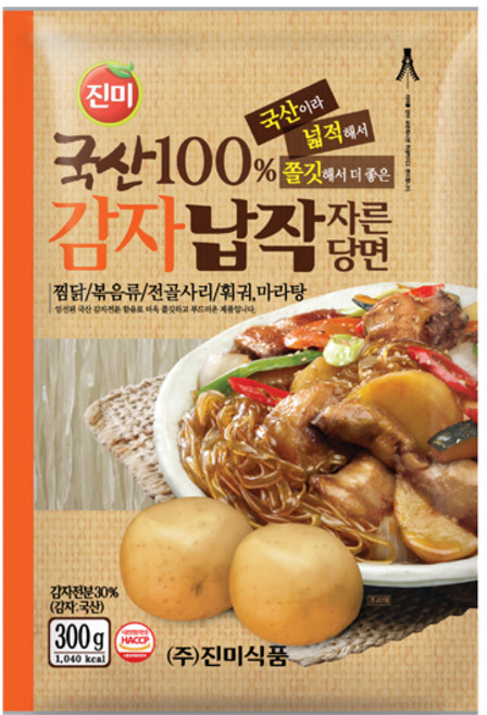 진미 국산감자 납작 자른당면, 300g, 1개