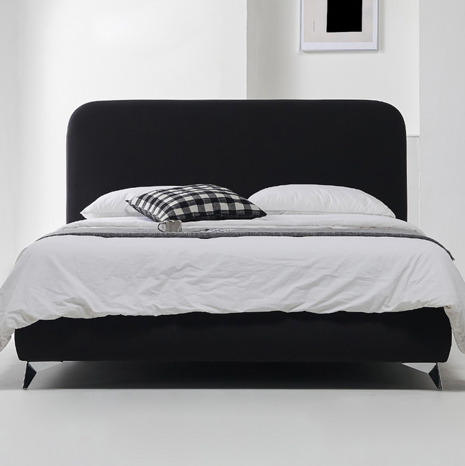 도모디자인 모라 패브릭 침대 프레임 단품 방문설치, 블랙