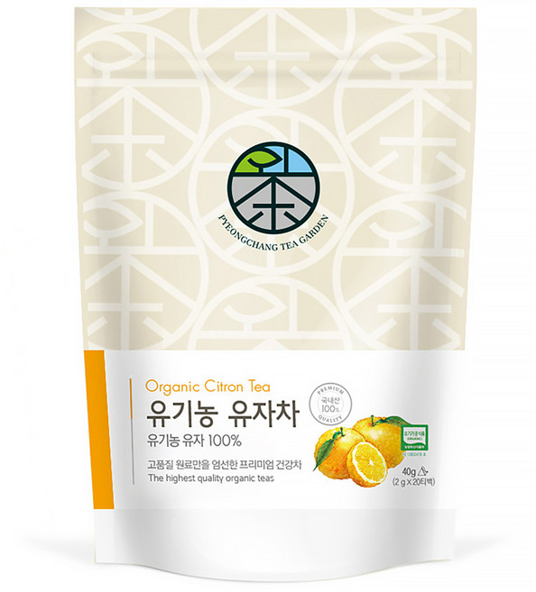 평창다원 유기농 유자차 생분해 티백, 2g, 20개입, 1개
