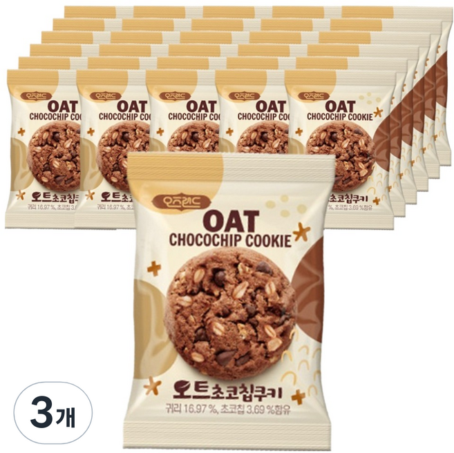 오즈랜드 오트 초코칩 쿠키 40p, 3개, 480g