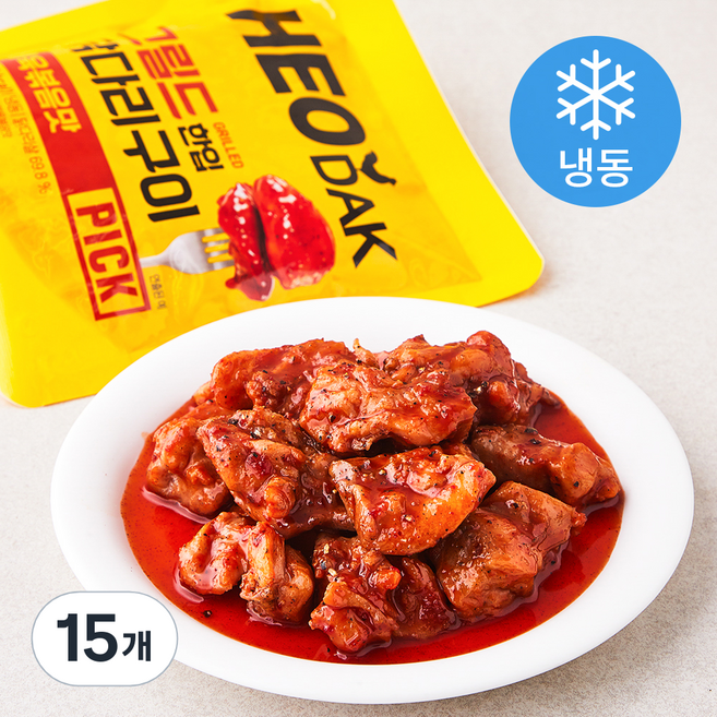 허닭 PICK 그릴드 한입 닭다리구이 제육볶음맛 (냉동), 100g, 15개