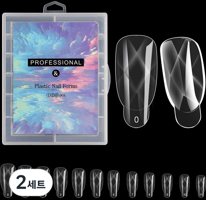 雙效美甲延長紙託甲片 120p 組 L型, 透明, 2套