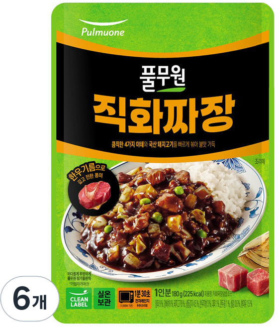 풀무원 직화짜장 덮밥소스, 180g, 6개