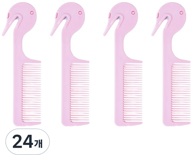 신도프라임 머리끈 커터 빗, 24개, 핑크