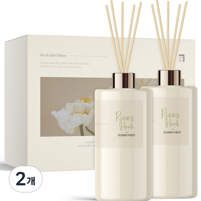 살림백서 라이스 앤 허브 대용량 디퓨저 500ml x 2p, 비자림숲, 2개