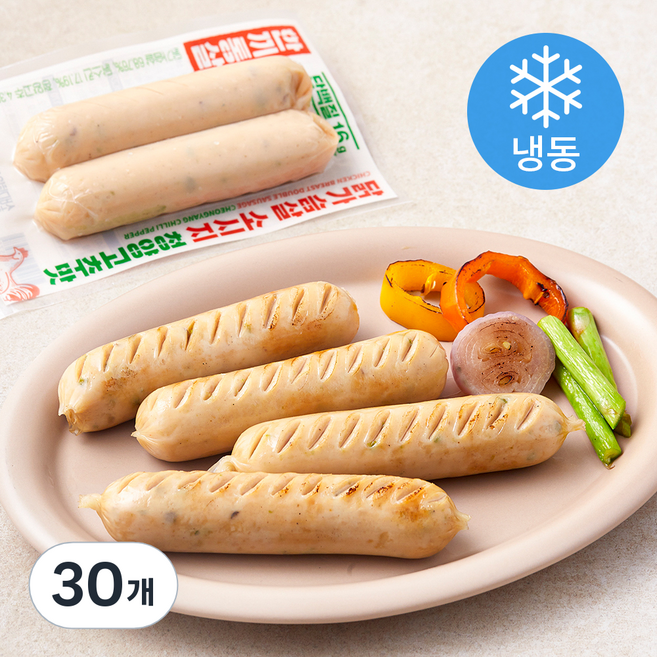 한끼통살 닭가슴살 더블 소시지 청양고추맛 (냉동), 100g, 1개입, 30개