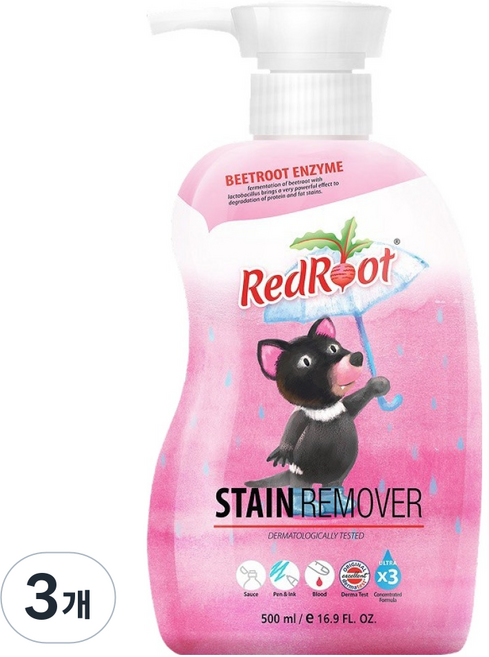 레드루트 유아용 저자극 얼룩제거제, 3개, 500ml