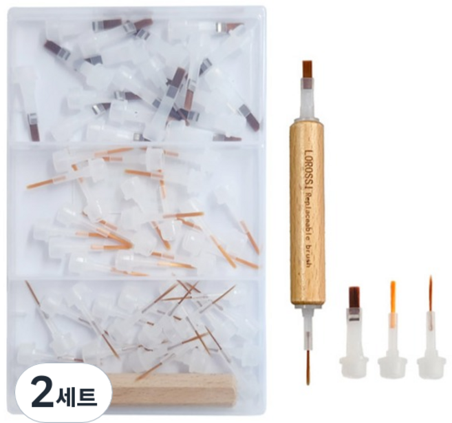 폴리쉬 전용 듀얼 헤드 브러쉬 내장솔대 60p 세트 KN-A4159, 2세트, 혼합색상