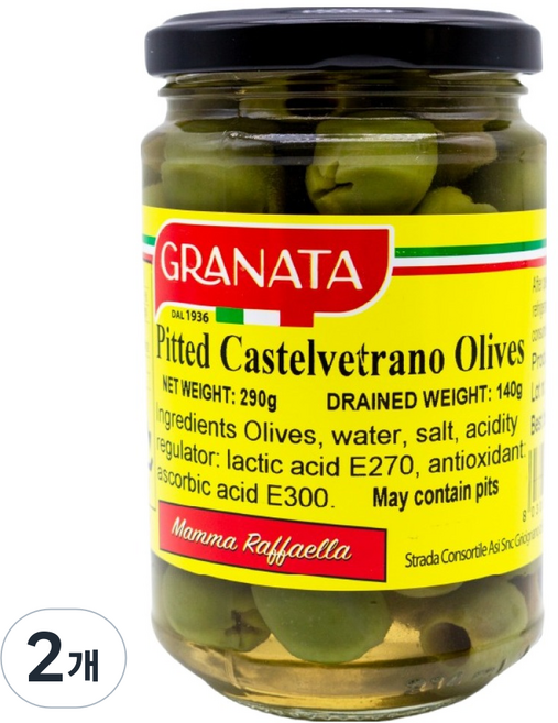 그라나타 피티드 카스텔베트라노 올리브, 290g, 2개