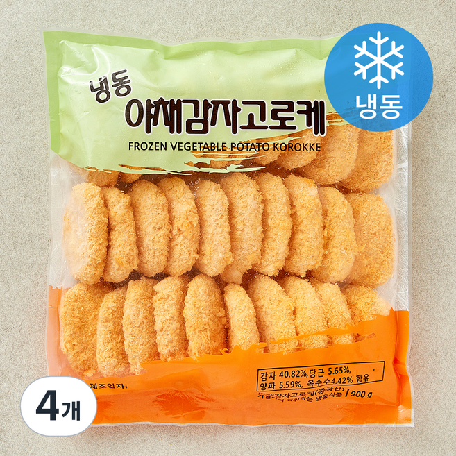 감자 야채 고로케 (냉동), 900g, 4개