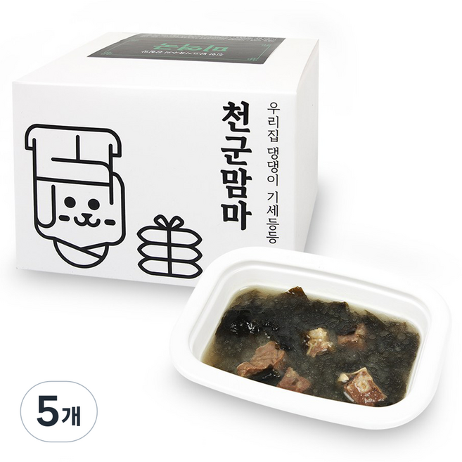 천군맘마 강아지 보양식 파우치, 미역국, 360g, 5개