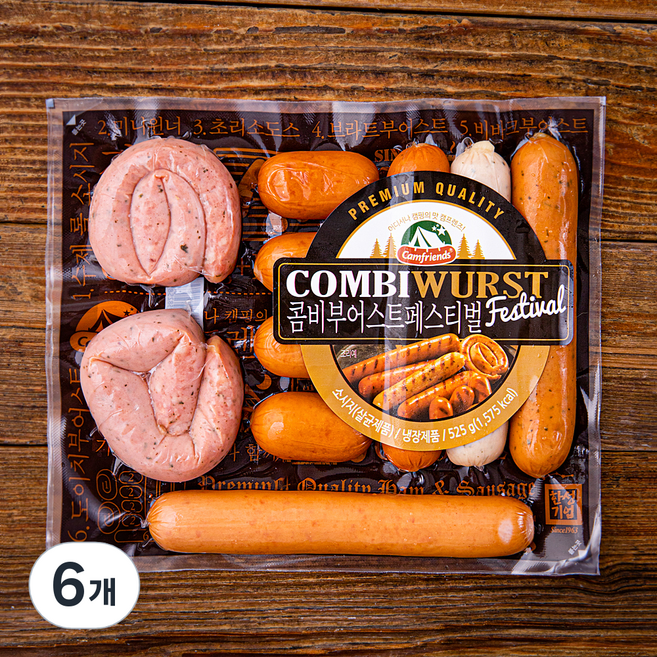 캠프렌즈 콤비부어스트 페스티벌 소시지, 525g, 6개