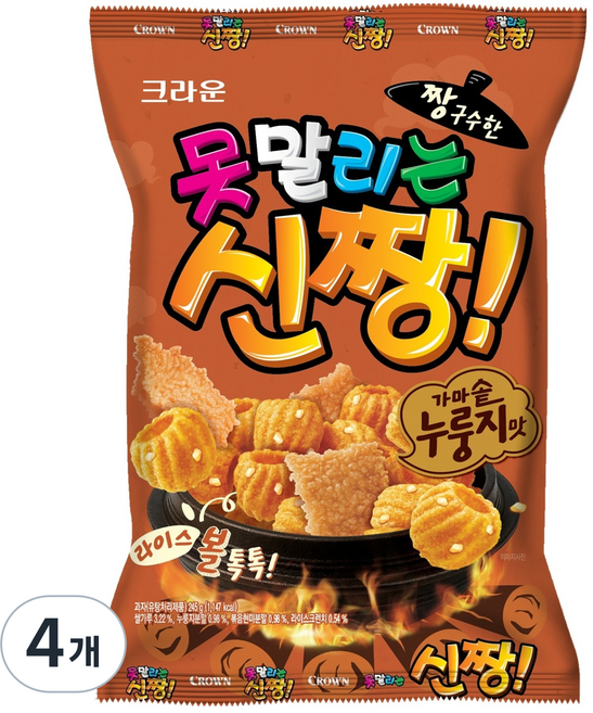 못말리는신짱 가마솥 누룽지맛, 245g, 4개