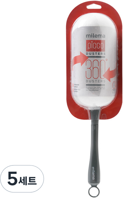 밀레마 피코 더스터 먼지떨이 스타터킷 숏핸들 + 리필 3p, 더스터(화이트), 핸들(그레이), 5세트