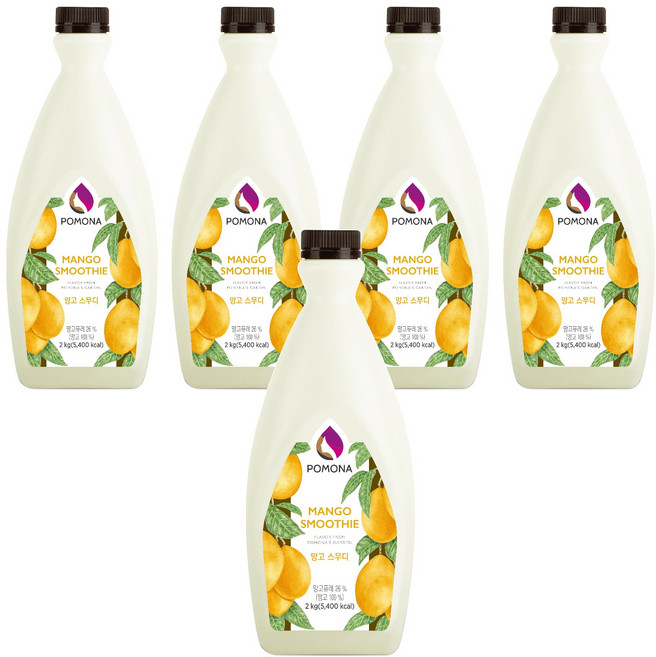 포모나 망고 스무디 시럽, 2kg, 5개