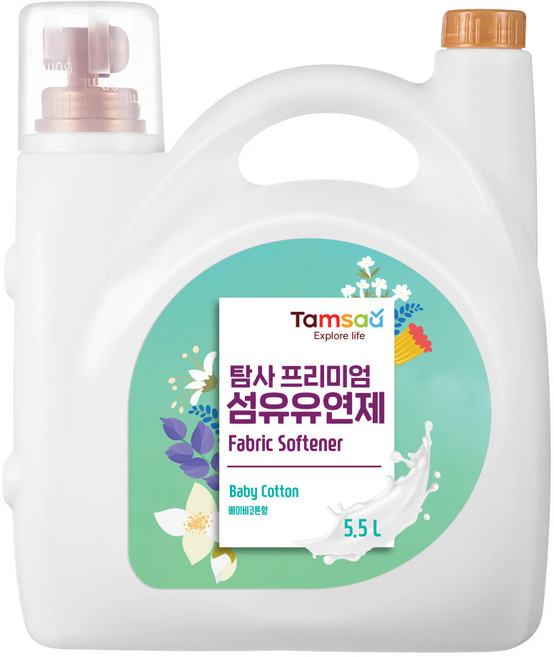 탐사 프리미엄 섬유유연제 베이비코튼 고농축, 5.5L, 1개