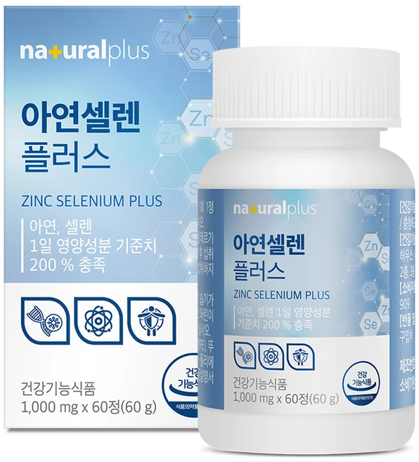 내츄럴플러스 아연셀렌 플러스 60g, 1개, 60정 - 쿠팡