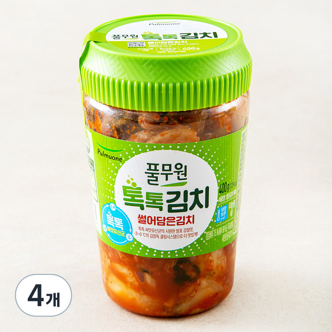 풀무원 톡톡 썰은김치 용기형, 400g, 4개