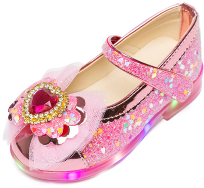 라스텔라 핑 아동 여아 LED 구두
