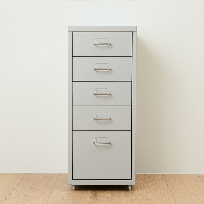 코멧 홈 모노스틸 무브 철제 서랍장, 그레이, 5단