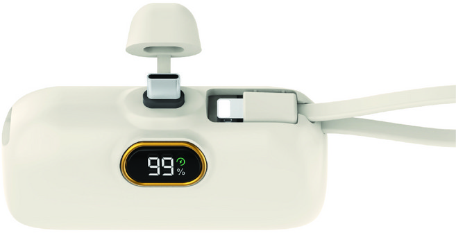 뉴클 PD 고속 22.5W 도킹형 보조배터리 메인 C타입 + 서브 8핀 스트랩 5000mAh, NCPB-5KPD-13-LGC(메인 C타입+서브 8핀 스트랩), 베이지