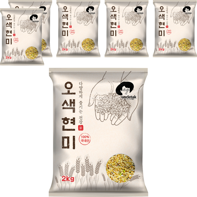 엉클탁 오색현미, 2kg, 6개