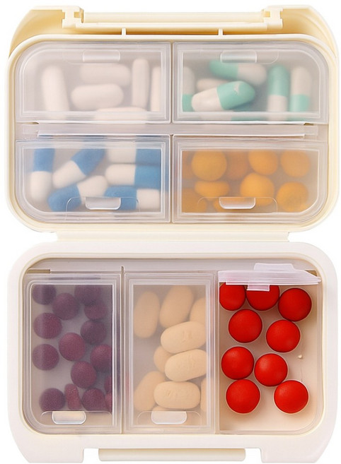 비오르 대용량 2단 7칸 영양제 약통 화이트, 1개