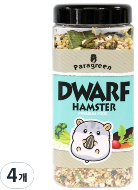 패러그린 드워프 햄스터 프리미엄 푸드 사료, 580g, 4개